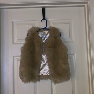 CrewCuts Kids Fur Vest Size Medium/Large
